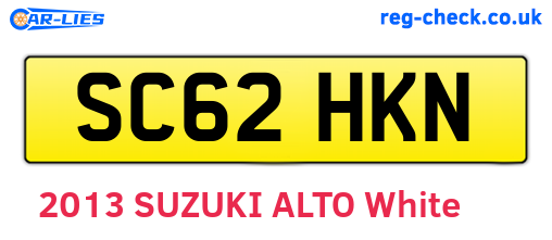 SC62HKN are the vehicle registration plates.