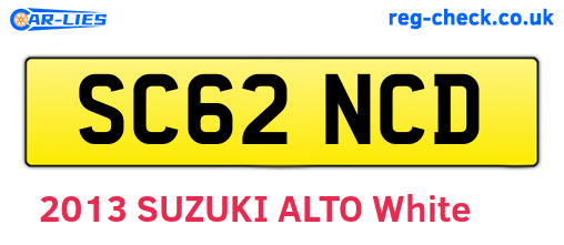 SC62NCD are the vehicle registration plates.