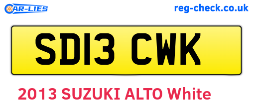 SD13CWK are the vehicle registration plates.