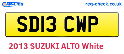 SD13CWP are the vehicle registration plates.