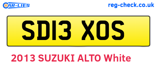 SD13XOS are the vehicle registration plates.