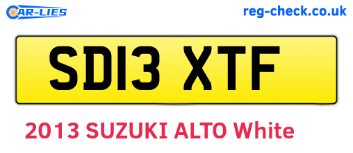 SD13XTF are the vehicle registration plates.