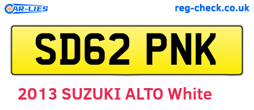SD62PNK are the vehicle registration plates.