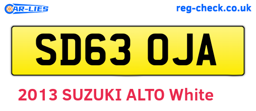 SD63OJA are the vehicle registration plates.