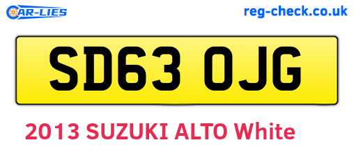 SD63OJG are the vehicle registration plates.