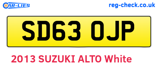 SD63OJP are the vehicle registration plates.