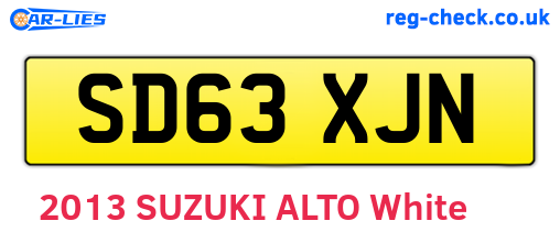 SD63XJN are the vehicle registration plates.