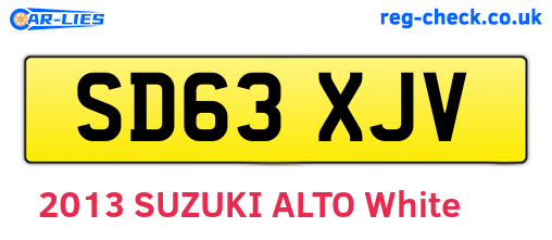 SD63XJV are the vehicle registration plates.