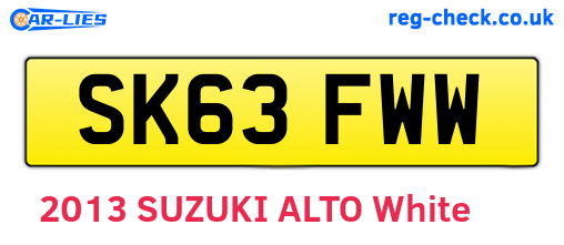 SK63FWW are the vehicle registration plates.