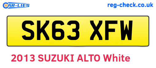 SK63XFW are the vehicle registration plates.