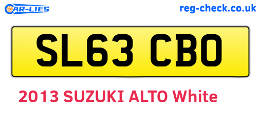 SL63CBO are the vehicle registration plates.