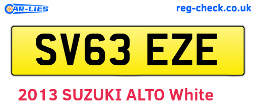 SV63EZE are the vehicle registration plates.