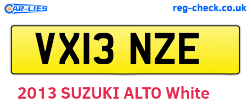 VX13NZE are the vehicle registration plates.