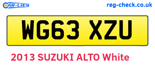 WG63XZU are the vehicle registration plates.