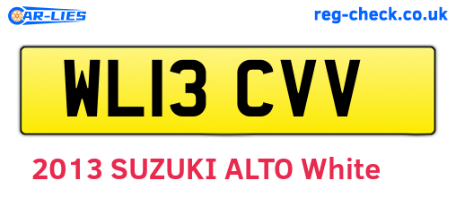 WL13CVV are the vehicle registration plates.