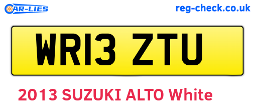 WR13ZTU are the vehicle registration plates.