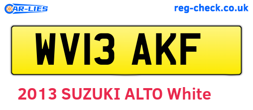 WV13AKF are the vehicle registration plates.