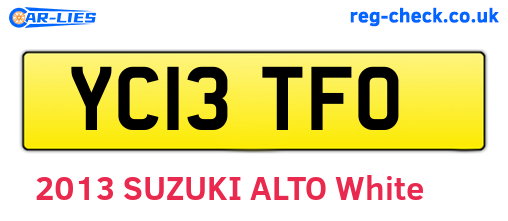 YC13TFO are the vehicle registration plates.