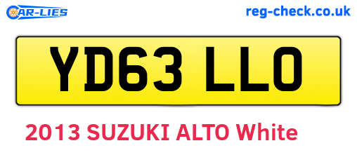 YD63LLO are the vehicle registration plates.