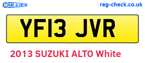 YF13JVR are the vehicle registration plates.