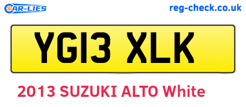 YG13XLK are the vehicle registration plates.