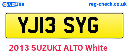YJ13SYG are the vehicle registration plates.