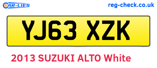 YJ63XZK are the vehicle registration plates.
