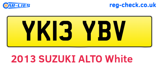 YK13YBV are the vehicle registration plates.