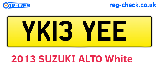 YK13YEE are the vehicle registration plates.