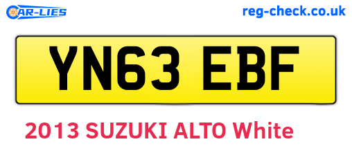 YN63EBF are the vehicle registration plates.