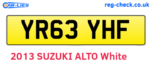 YR63YHF are the vehicle registration plates.