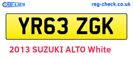 YR63ZGK are the vehicle registration plates.