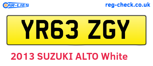 YR63ZGY are the vehicle registration plates.