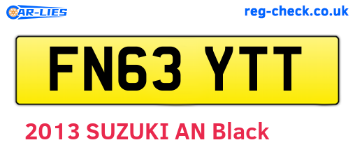 FN63YTT are the vehicle registration plates.
