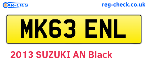 MK63ENL are the vehicle registration plates.