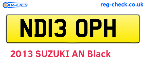 ND13OPH are the vehicle registration plates.
