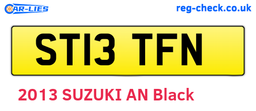 ST13TFN are the vehicle registration plates.