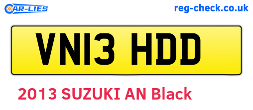 VN13HDD are the vehicle registration plates.