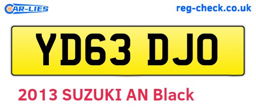 YD63DJO are the vehicle registration plates.