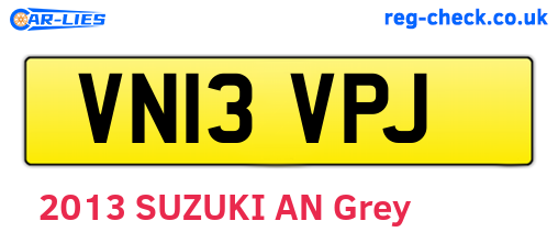 VN13VPJ are the vehicle registration plates.
