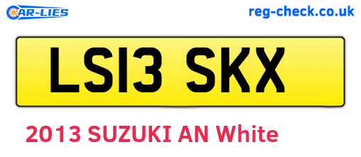 LS13SKX are the vehicle registration plates.