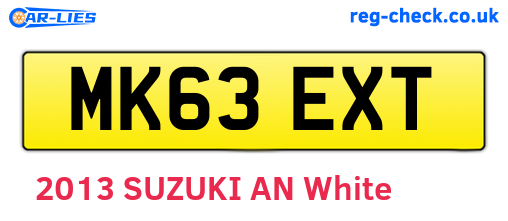 MK63EXT are the vehicle registration plates.