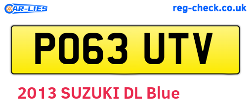 PO63UTV are the vehicle registration plates.