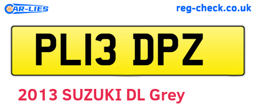 PL13DPZ are the vehicle registration plates.