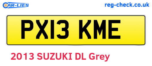 PX13KME are the vehicle registration plates.