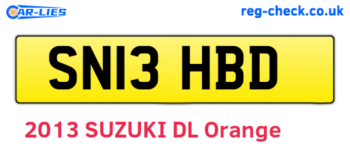 SN13HBD are the vehicle registration plates.