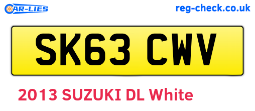 SK63CWV are the vehicle registration plates.