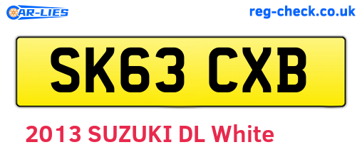 SK63CXB are the vehicle registration plates.