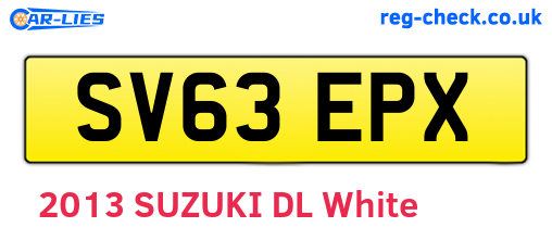 SV63EPX are the vehicle registration plates.