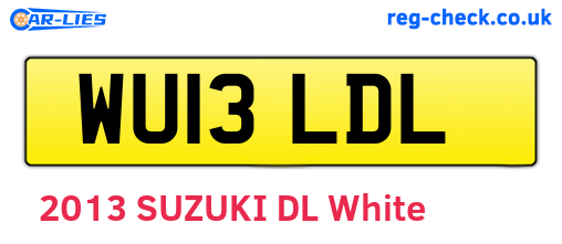 WU13LDL are the vehicle registration plates.